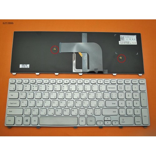 Клавиатура для ноутбука Dell Inspiron 17 7000 7737 series RU (Серебристая, с подсветкой, Original)
