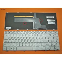 Клавіатура для Dell Inspiron 15-7000 Series 7537, RU, (срібляста, з підсвіткою)