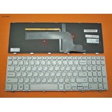 Клавиатура для Dell Inspiron 15-7000 Series 7537, RU, (серебристая, с подсветкой)